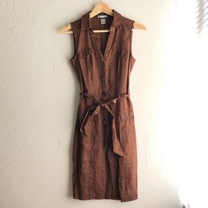 100% linen sleeveless dress